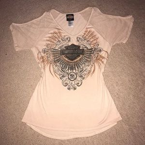 Soft Bling Cold Shoulder Harley Blouse